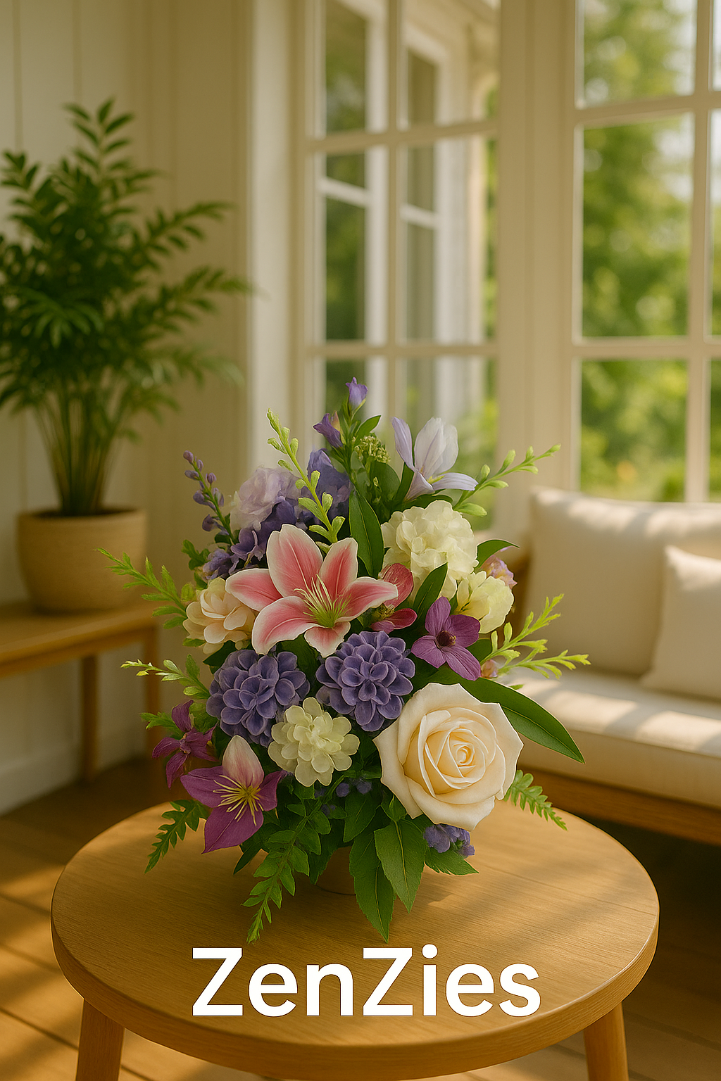 Elegant Lenteboeket – ZenZies – Tijdloze Schoonheid in Kunstbloemen!
