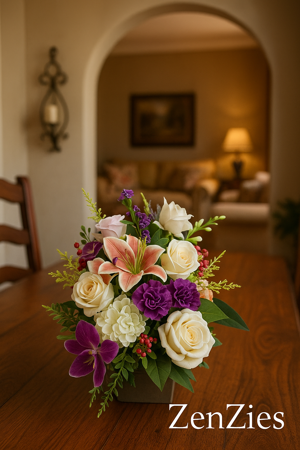 Elegant Lenteboeket – ZenZies – Tijdloze Schoonheid in Kunstbloemen!